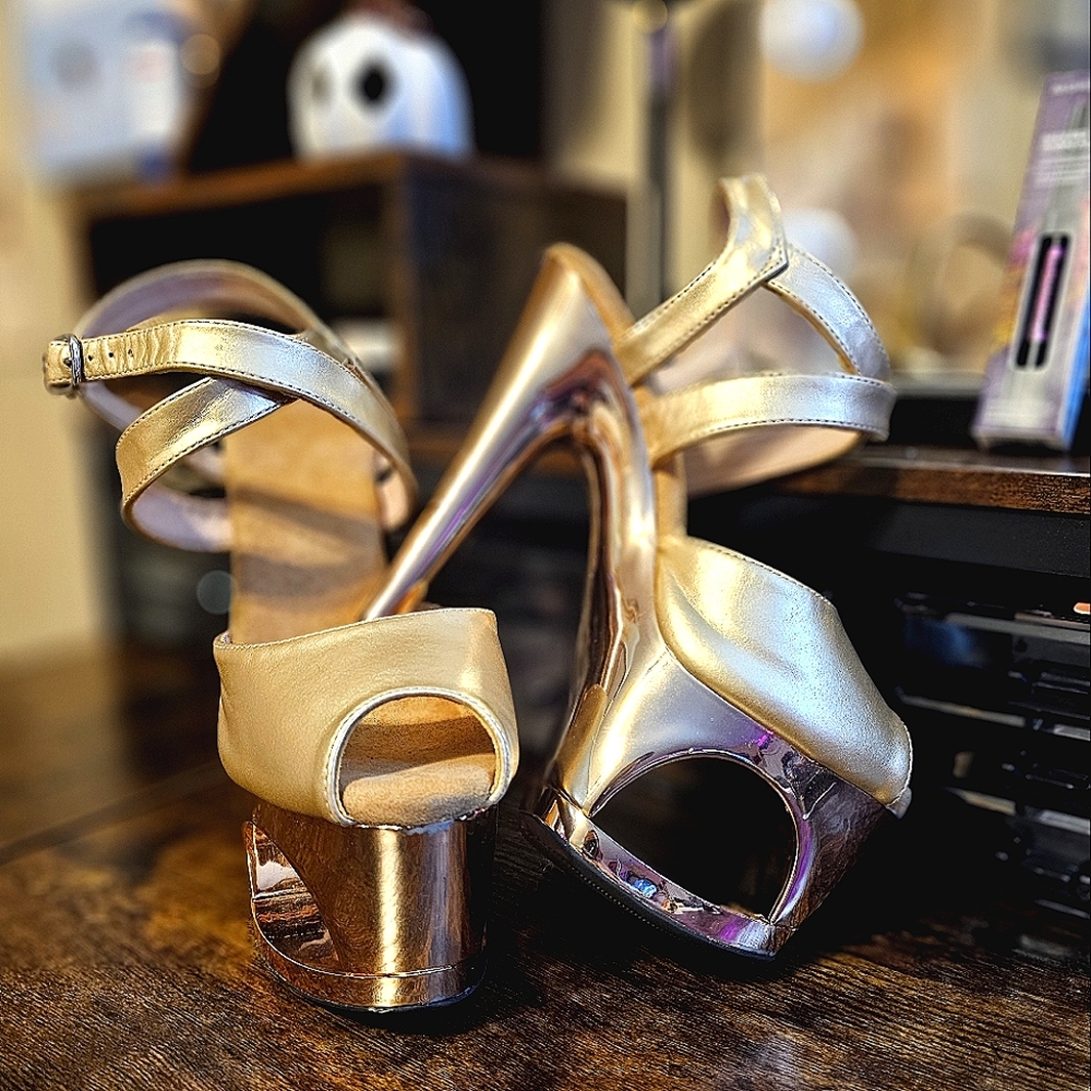 Gold Platform Heels
